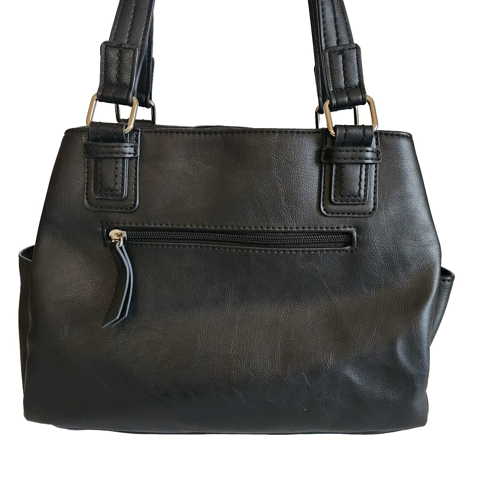 Rosetti Midtown Satchel Handbag Pocketbook Purse Black Vegan Leather 9