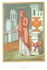 WIFE of JOB HEBREW JEWS BYZANTINE Chromolithograph Antique Art Print [IncSMP187