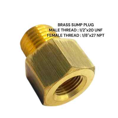 1/2 Zoll UNF Stecker auf 1/8 Zoll NPT Buchse Messing Sumpf Adapter Öltemperaturanzeige Sensor