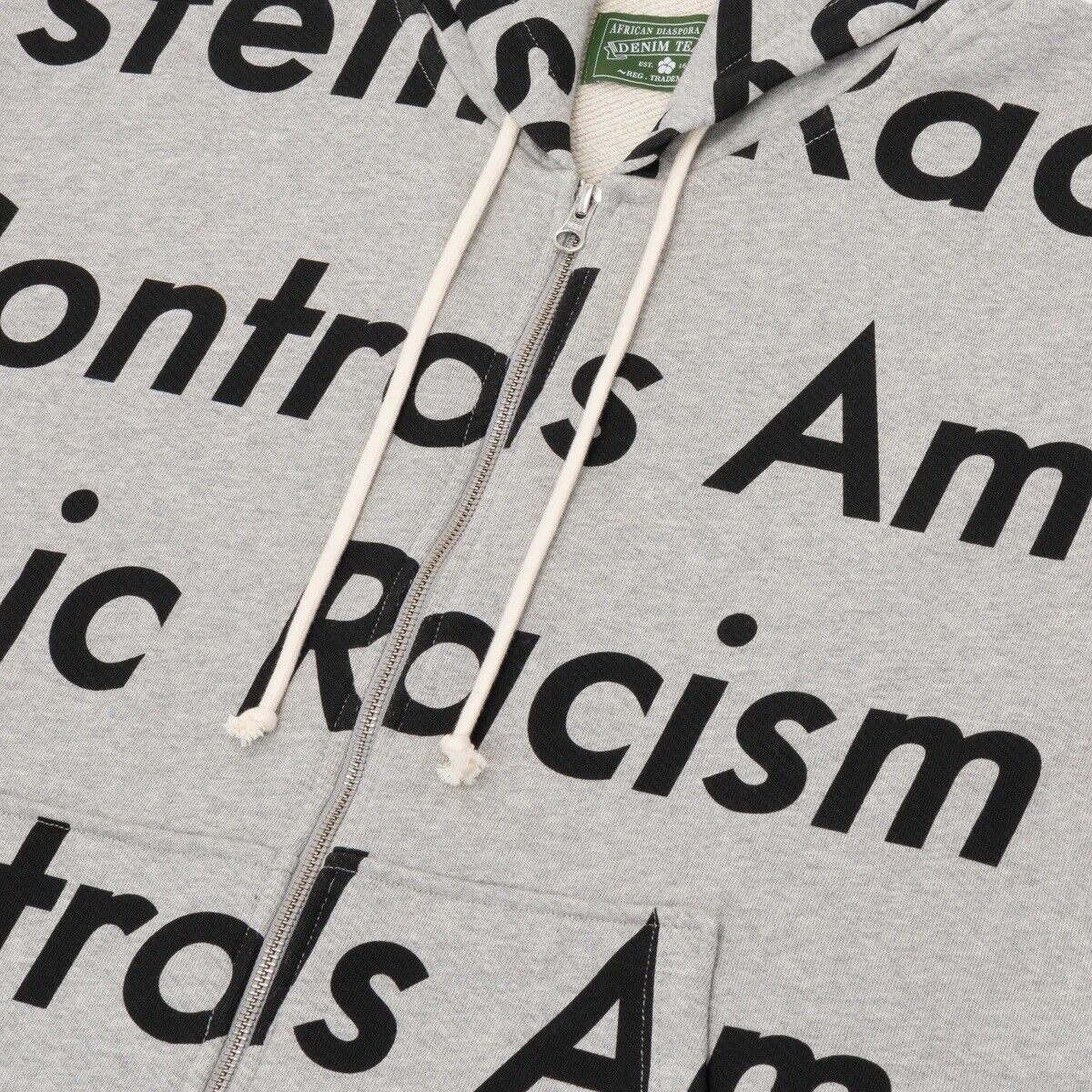 Denim Tears Systemic Racism Controls America Zip Up Hoodie Denim Tears Systemic Racism Controls America Zip Up Hoodie