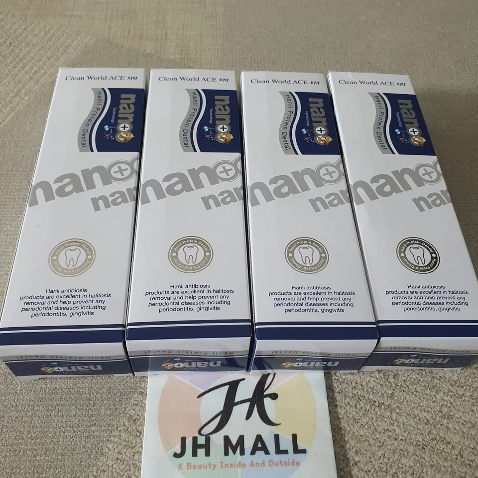 HANIL Clean World Ace Silver Nano Toothpaste Safe Tooth Health 180g x 4 Set/Tracking