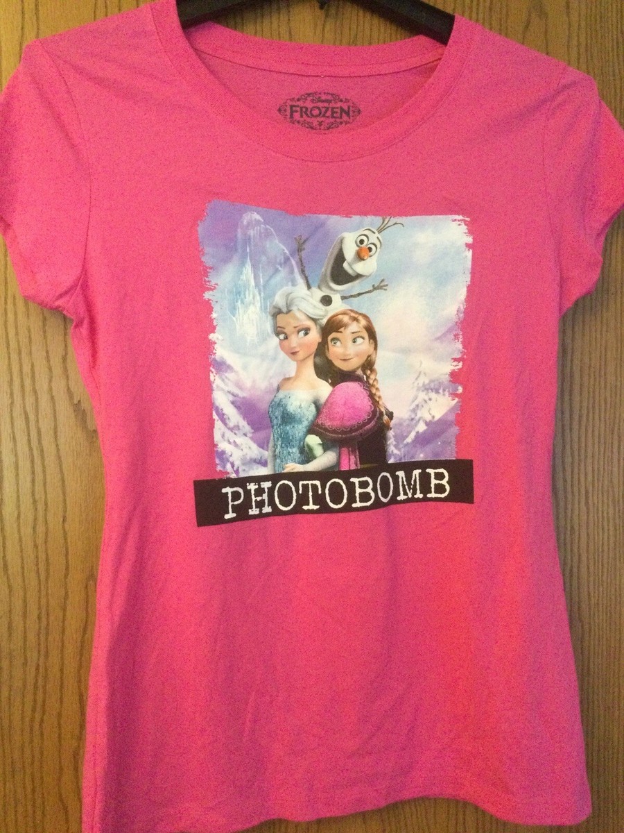 Frozen - “Photobomb” - Pink Shirt - Ladies - XL - Disney-Frozen