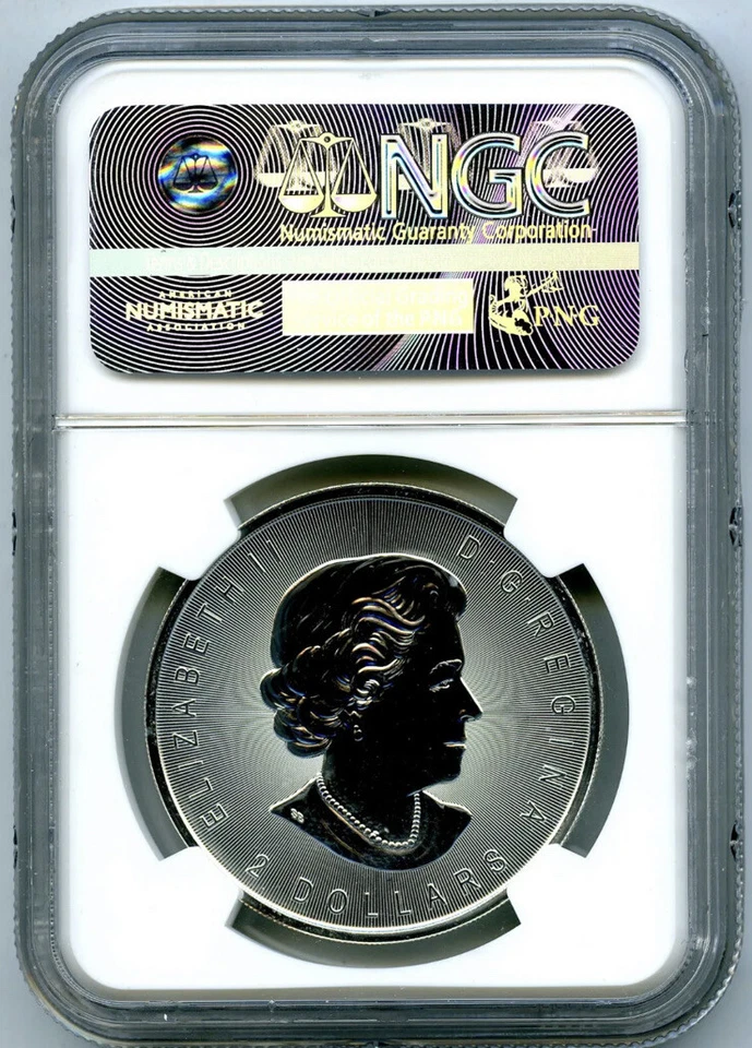 2016 $2 CANADA 3/4OZ .9999 SILVER NGC MS70 HOWLING WOLVES FIRST RELEASES POP=19 - Image 2 of 2