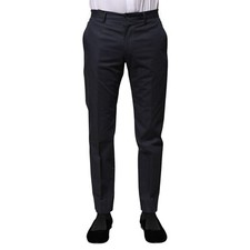 DOLCE & GABBANA Pants Dark Blue Cotton Formal Men Trousers IT44/W30/XS 720usd