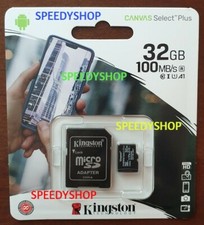 MICRO SD SDCS2 SDXC 32 64 128 256GB 100MB/S KINGSTON SCHEDA MEMORIA CARD CLAS 10