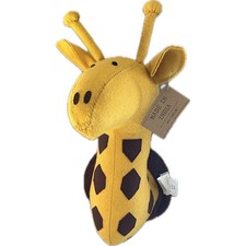 Handcrafted Felt Giraffe Head Plush Wall Mount Safari Nursery Decor Yellow