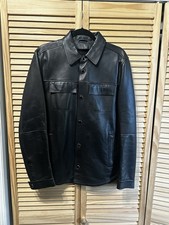 Karl Lagerfeld Paris Mens Bonded Leather Shir...