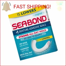 Sea Bond Secure Denture Adhesive Seals, Original Lowers, Zinc-Free, All-Day-Hold