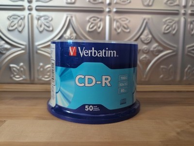 Verbatim CD-R 50-Pack Blank Recordable Compact Discs 700 MB 52X Media NEW Sealed