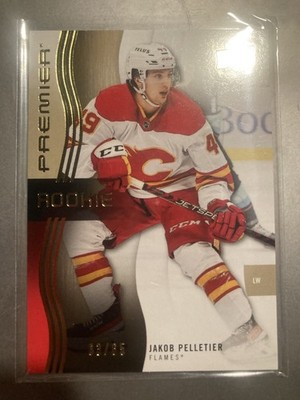 2023-24 Upper Deck Premier - Rookies Jakob Pelletier #137 Gold /65 RC Flames
