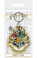 Gadget -D- Harry Potter: Pyramid - Hogwarts Crest (Rubber Keychain / Portachiavi