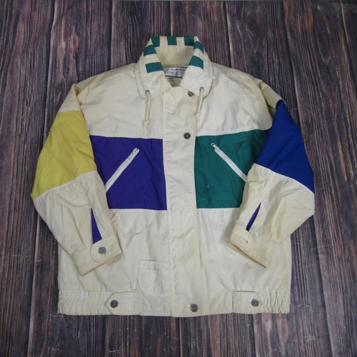 Mulberry, Vintage Mulberry Street Jacket Mens Small Multicolor Colorblock Windbreaker 90s