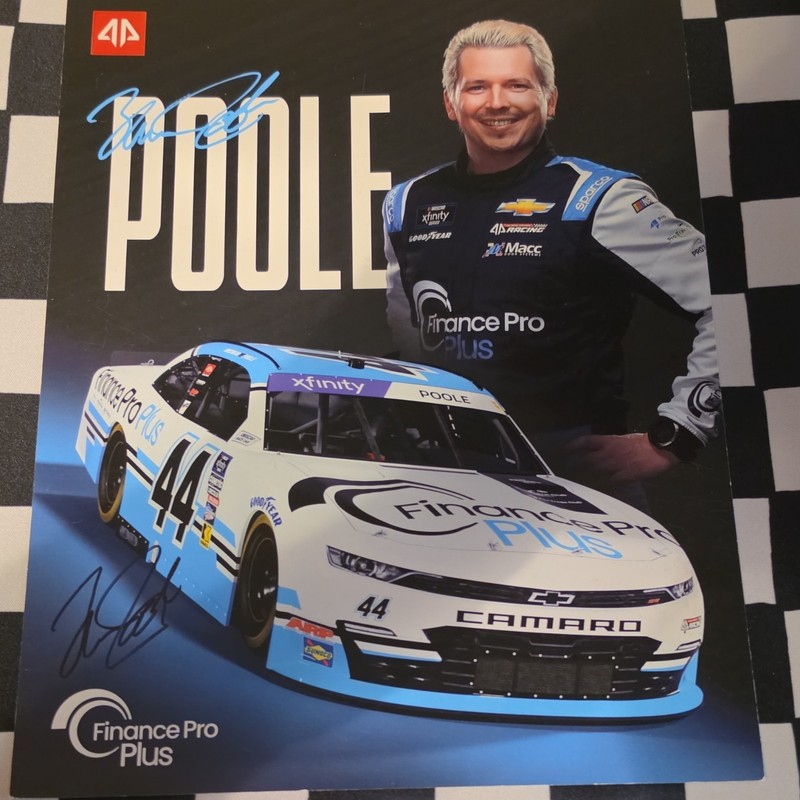 Brennan Poole Signed NASCAR Photo Finance Pro Plus #44 Not Authenticated