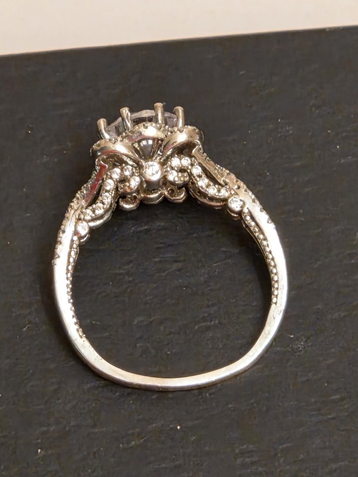 Cubic Zirconia Engagement Ring Set In Sterling Silver Size 7.5 | eBay