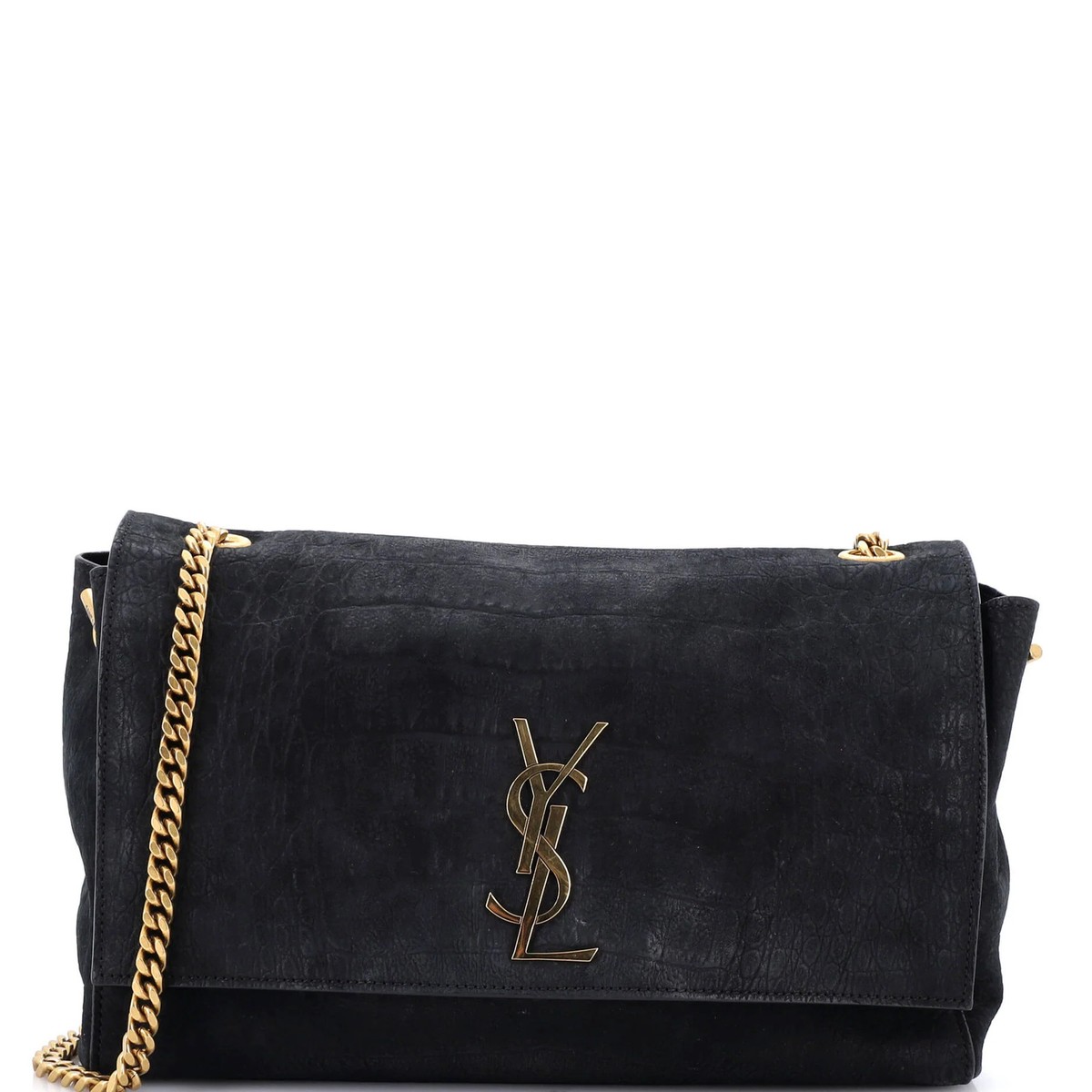 Saint Laurent Classic Monogram Reversible Shoulder Bag Crocodile