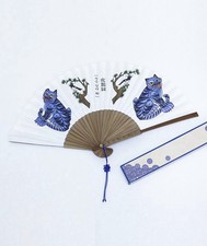 Korean Traditional Folding Fan Tiger Magpie Minhwa Hand Fan Bamboo Fan