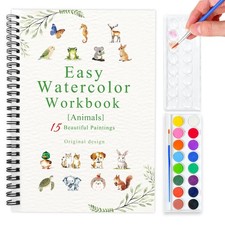 Watercolor Workbook Animals, 15 Different Patterns of Original DIY Designs, 1...