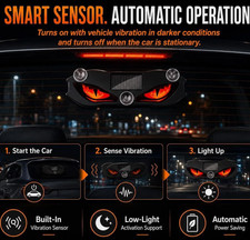 2 Stück Auge Auto Fenster Auto Atmosphäre Dekoration,Solar LED Autos Warnleuchte