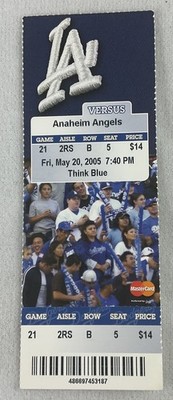 MLB 2005 05/20 Anaheim Angels at LA Dodgers Full Ticket-Jarrod Washburn WP