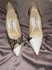 Jimmy Choo Snakeskin Love Asymmetrical Pumps Size 36 1/2 US