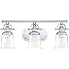 Grant 3 Light Transitional Bath Vanity - 9.5 Inches high-Polished Chrome Finish