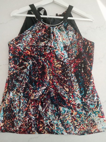Table Eight Top, Size AU 8-10, Formal, Office, Halter Neck, Colourful