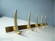 Exklusive XXL Hakenleiste Haken Wandgarderobe Messing 50er 60er Mid Century