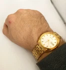 Seiko Vintage Gold Tone Quartz Watch Day Date V743-8069 Japan, Stunning Watch
