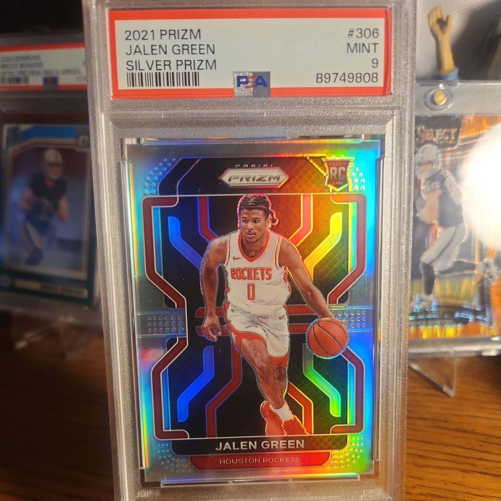 2021-22 Prizm Jalen Green RC Silver Rookie #306 Rockets PSA9