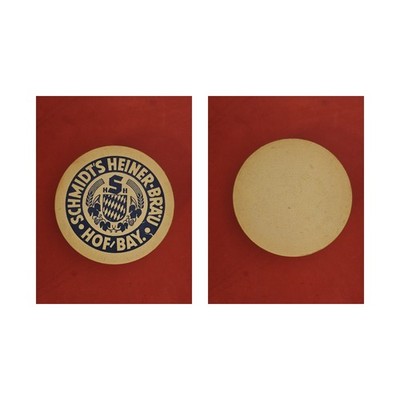 Schmidt's Heiner-Bräu Hof/Bay. Blauer Kreis Brauerei Bierdeckel Bier