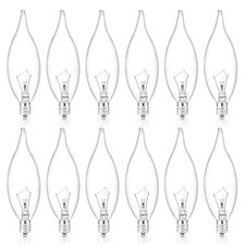 60W Candelabra Light Bulbs, E12 B10 Clear Candle Base Bulb with 60W -12 Packs