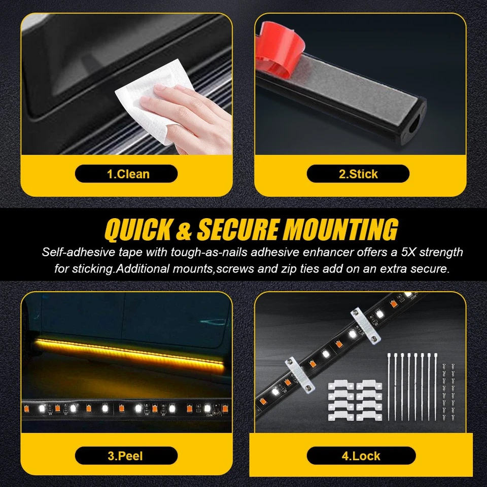 Tira de luces de circulación 2x Señal de giro lateral para camión RV Remolque Tablero LED Foto 4 de 4
