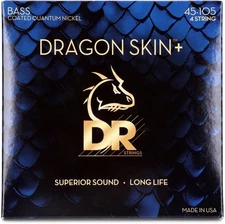 DR Strings Dragon Skin+ Coated Bass Guitar Strings - .045-.105 Medium