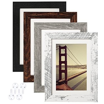  Picture Frame Distressed Farmhouse Wood Pattern Set of 5x7 Multicolour