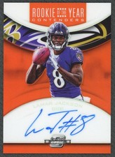 2018 Panini Contenders Optic Lamar Jackson Rookie Orange ROY Auto /35