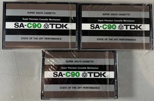 Lot of 3 New NIP Vintage TDK SA-C90 High Bias Blank Cassette Tape READ!