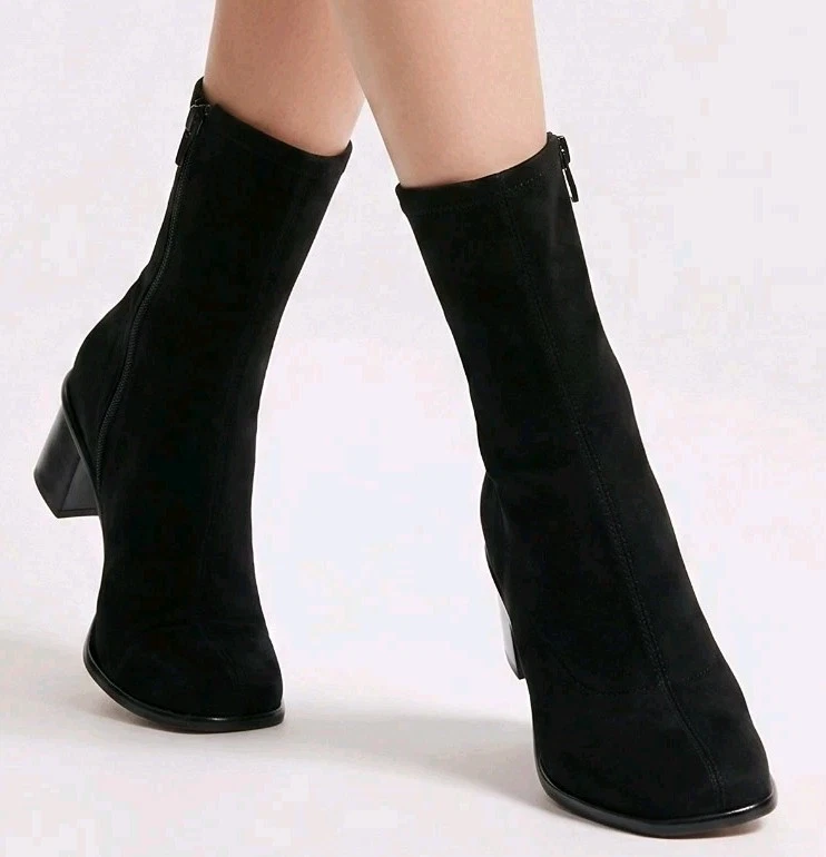 Bass Womens Black Suede Pull On Mid Calf Winter Boots Size 7 Bass Black Mid-Calf Boots for Women for sale | eBay main image 3