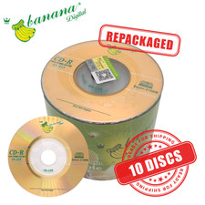 Banana Mini CD-R 32x 8cm 3" 215 MB Blank CD Recordable Disc 3in 215MB - 10 Discs