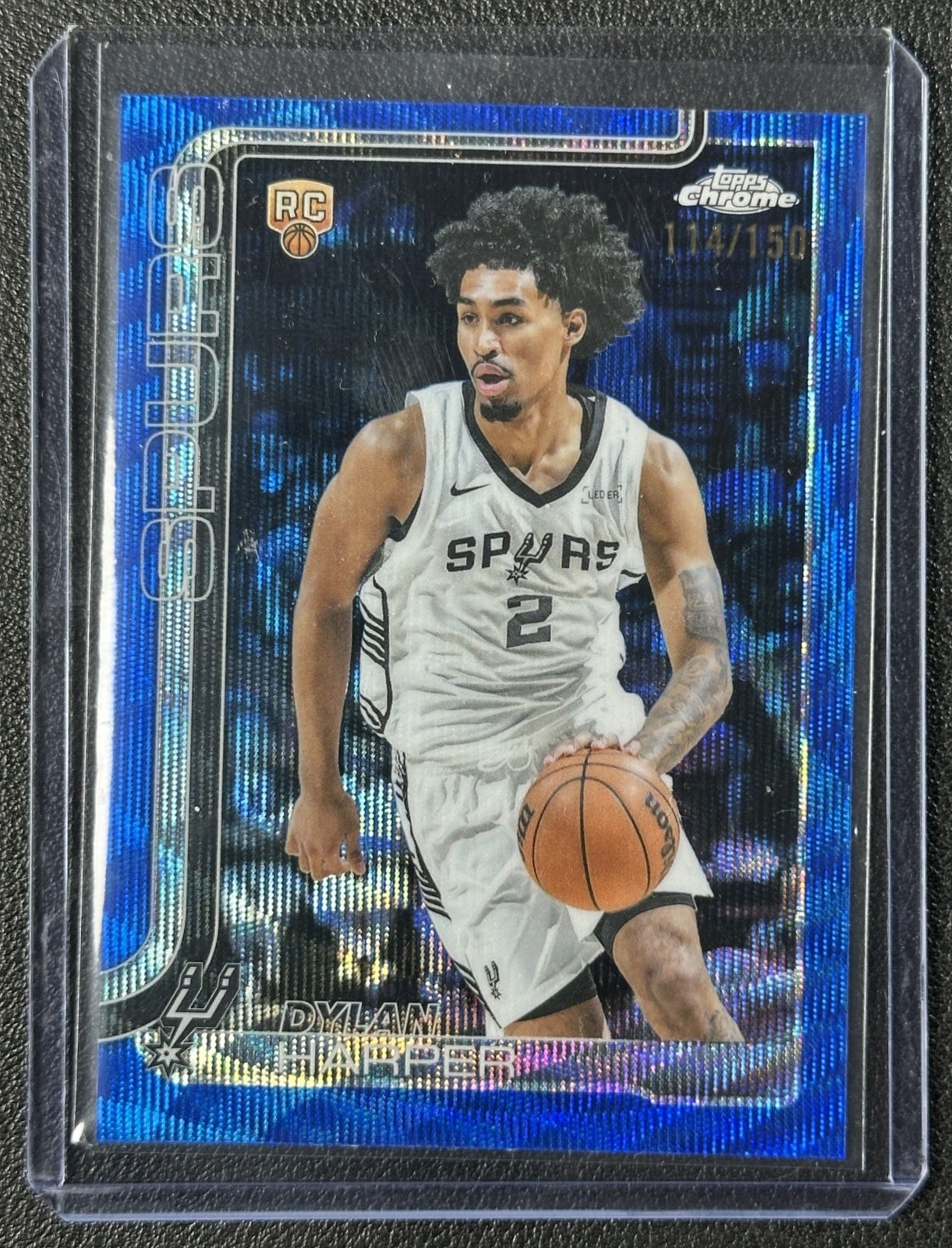 DYLAN HARPER 2025-26 TOPPS CHROME #252 ROOKIE BLUE WAVE REFRACTOR RC 114/150