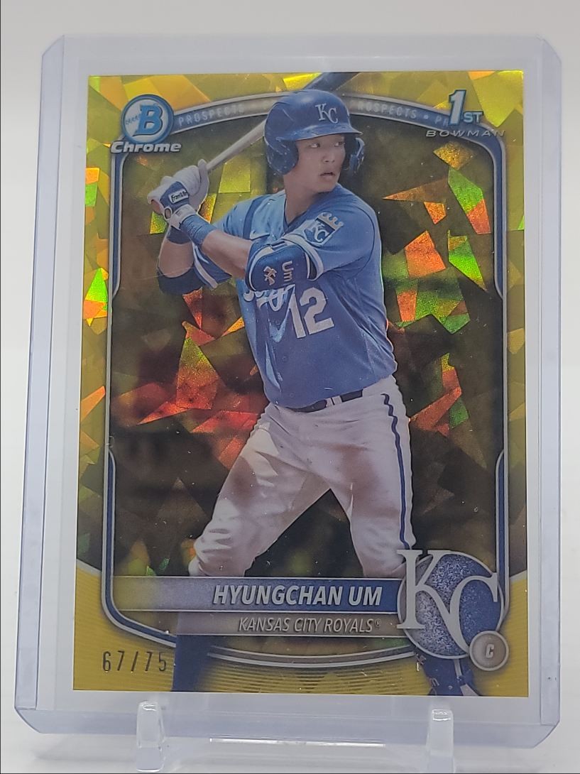 Topps - 100枚限定 2025 Bowman Hyungchan Um 直筆サインカード 2025 Bowman Hyungchan Um 1st Chrome Wave Refractor /350 #BCP
