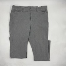 Old Navy Womens Pixie Slim Fit Size 8 Gray Cotton Blend Pants Ankle Straight Leg