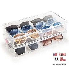 Acrylic Eyeglass Organizer, Stackable Sunglasses Case Storage Organizer with