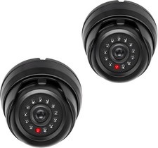 KWMOBILE DUMMY CAMERA WITH FLASHING LED LIGHT – FAKE CCTV DOME 2 PACK