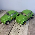 Vintage 1960s Tonka Volkswagen Beetle #52680 VW Bug Green Lot Of 2
