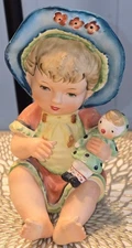 Vintage Lipper Mann Creations  Piano Baby Girl with Doll