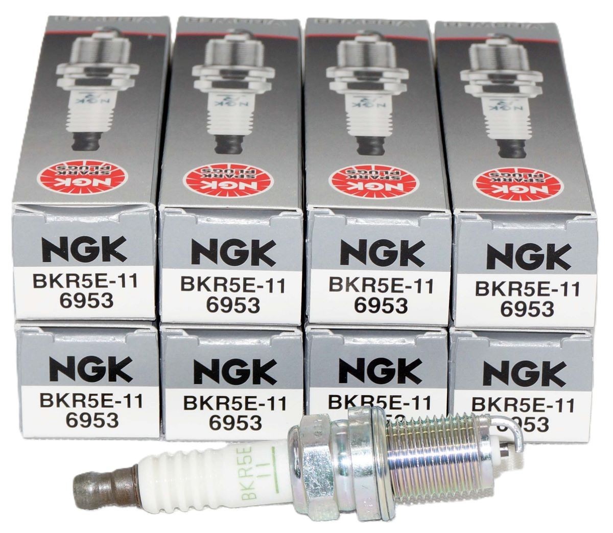 Set of 8 NGK 6953 V-Power Spark Plug BKR5E11 for Select Nissan Toyota VW Mazda