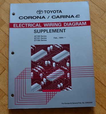 Toyota Corona Carina E AT190 Electrical Wiring Diagram Supplement Feb. 1994