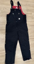 Carhartt R38 BLK Insulated Work Coveralls Bib Overalls Black 40x34
