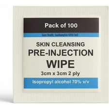100 x Vorinjektion 2-lagige Tücher 70% Isopropylalkohol Reinigungspads Bluttest