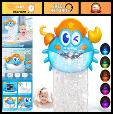 Light Up Bath Bubble Machine Toy for Toddlers, Colorful RGB Bath Toys for Kids 1